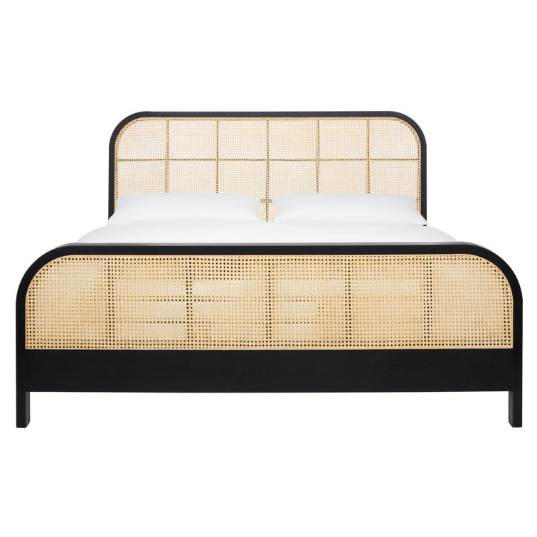 Haneul Cane Bed Color Black Size Queen